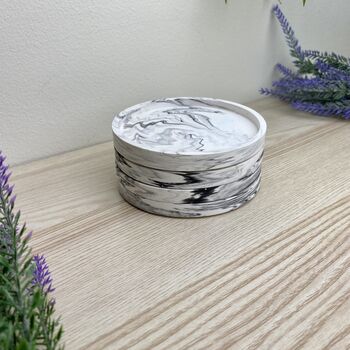 Grey Marbled Drinks Coaster With Lip, 6 of 7