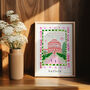 Ickworth House, Suffolk Scene Art Print Patterned Landscapes: Heritage Pink Edition, thumbnail 1 of 2
