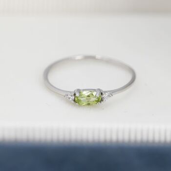 Natural Peridot Ring In Sterling Silver, 2 of 9