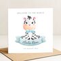 Personalised Cute Zebra New Baby Boy Card, thumbnail 1 of 8