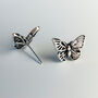 Sterling Silver Vintage Style Butterfly Stud Earrings, thumbnail 2 of 6