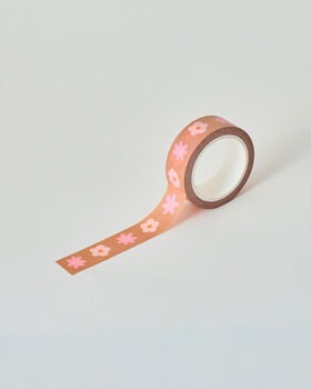 Brown And Pink Floral Washi Tape, 2 of 3
