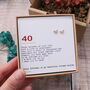 40th Birthday Poem Heart Earrings, thumbnail 1 of 5