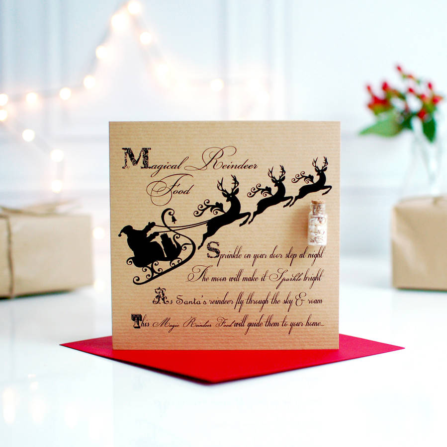 Magic Reindeer Food Childrens Christmas Eve Kit Card, 1 of 4