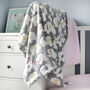 Personalised Grey And Yellow Fluffy Elephant Blanket, thumbnail 3 of 9