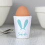 Personalised Easter Bunny Ears Ceramic Egg Cup, thumbnail 2 of 4