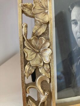 Gold Aged Filigree Flower Photo Frame – 6x4' 10x15cm Landscape Portrait, 4 of 5