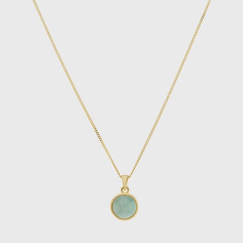 Aurora Aqua Chalcedony And Gold Plated Necklace, 3 of 4