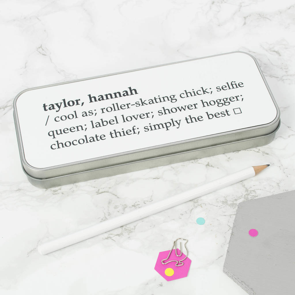 Personalised Dictionary Definition Pencil Tin By XOXO