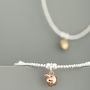 Sterling Silver Apple Charm Beaded Bracelet, thumbnail 2 of 9