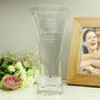 Hand Cut Crystal Glass Vase – Engraved Wedding, Anniversary And Engagement Gift, thumbnail 2 of 4