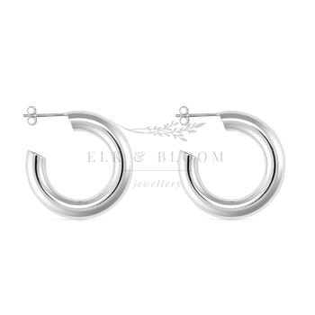 Chunky 14k Gold Or Silver Thick Hoop Earrings, 3 of 11
