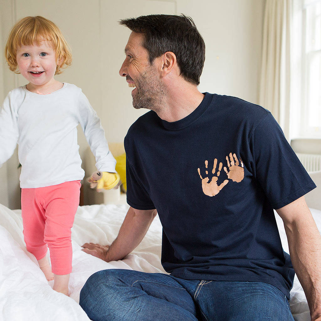 Personalised Handprint On Heart Daddy T Shirt, 1 of 6