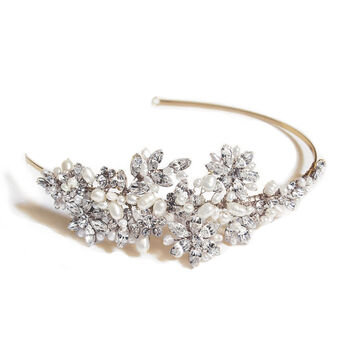 Crystal And Pearl Vintage Inspired Bridal Headband, 3 of 12