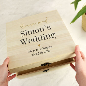 Personalised Black And Gold Wedding Keepsake Box, 3 of 4