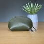 Leather Coin Purse In Olive Green, thumbnail 1 of 2