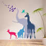 Seven Safari Animal Wall Stickers New Sizes, thumbnail 1 of 8