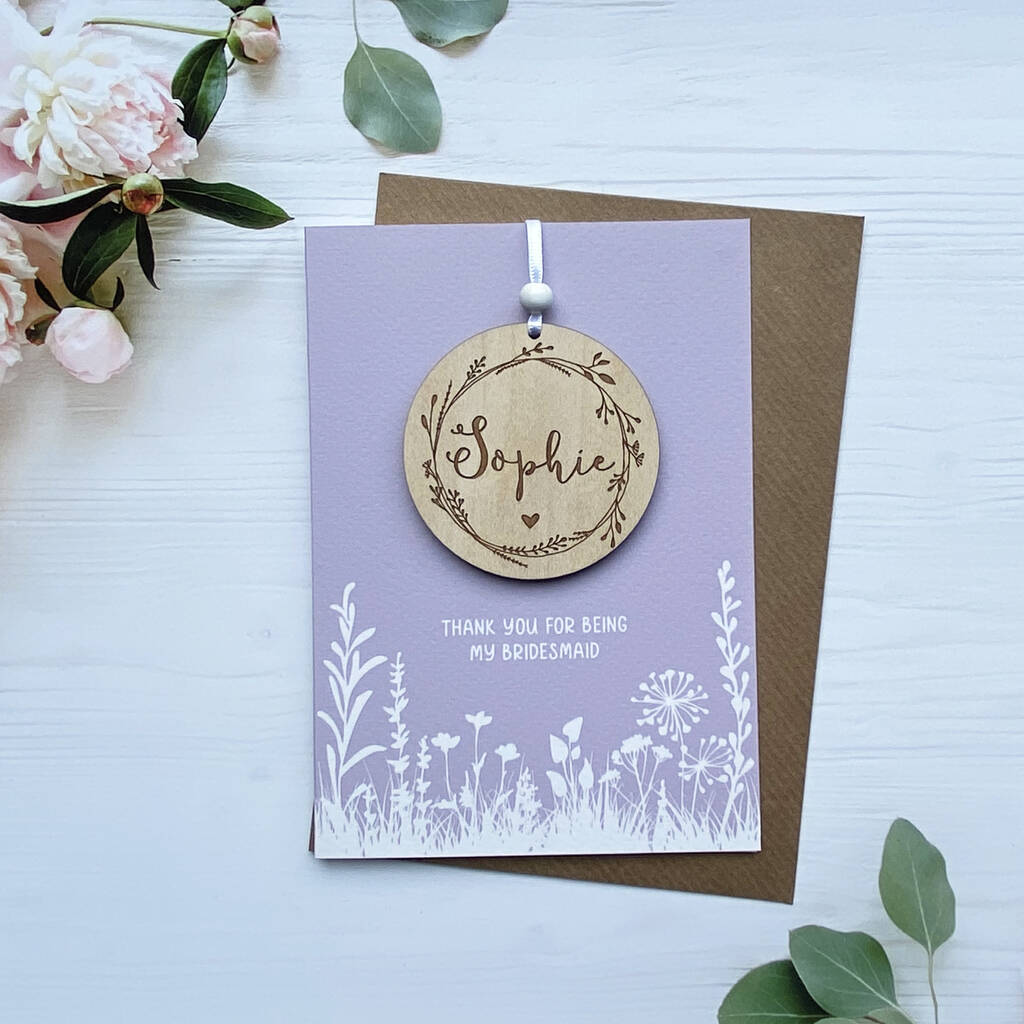 Personalised Bridesmaid Thank You Card By Aliroo Notonthehighstreet