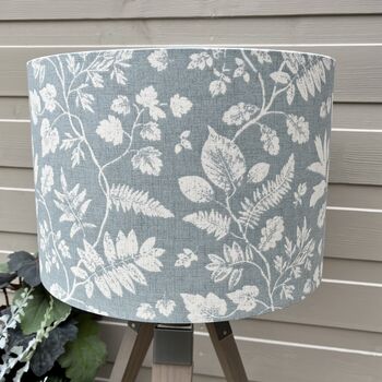 Bellever Mineral Blue Botanical Drum Lampshades, 3 of 9