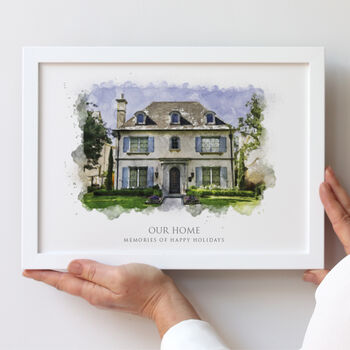 Personalised Watercolour Our Home Framed Print, 5 of 8