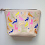 Animal Embroidered Lambs Leather Zipped Make Up Bag, thumbnail 4 of 7