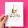 Champagne Congratulations On Your Engagement Personalised Card, thumbnail 1 of 5
