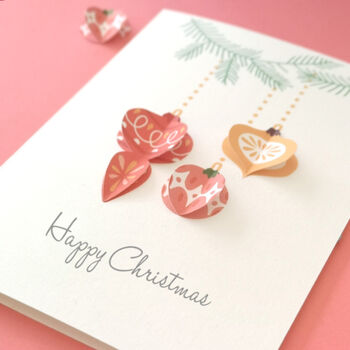 Personalised Happy Christmas 3D Decorations Card, 3 of 7