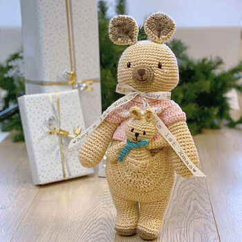 Personalised Hand Knitted Mummy And Me Teddy, 9 of 12