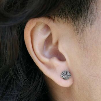 Detailed Shell Stud Earrings, 2 of 3