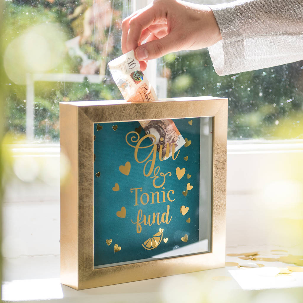 Personalised Gin And Tonic Savings Box Frame, 1 of 3