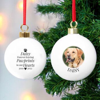 Personalised Dog Memorial Photo Upload Bauble, 3 of 3