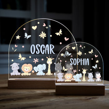Personalised Jungle Animals Night Light For Children, 7 of 7