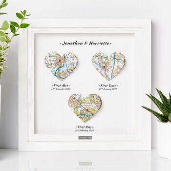 Personalised Heart Map Engagement Gift – Framed Map Print, 7 of 12