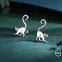 Sterling Silver Lemur Stud Earrings, thumbnail 5 of 12