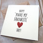 You're My Favourite Glitter Heart Anniversary Card, thumbnail 1 of 2