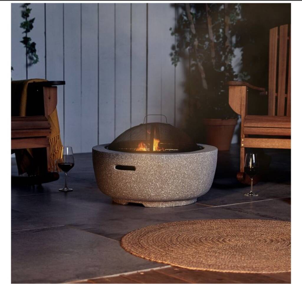 Stunning Concrete Effect Fire Pit By Bow and Blossom
