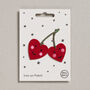 Happy Cherries Iron On Embroidered Patch, thumbnail 1 of 4