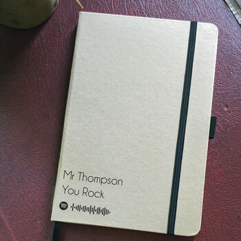 Personalised Teacher Notebook With Spotify Code, 4 of 7