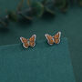 Sterling Silver Monarch Butterfly Stud Earrings, thumbnail 1 of 11