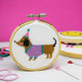 'Dolly The Dachshund' Mini Cross Stitch Kit, thumbnail 1 of 3