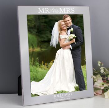 Personalised Mr And Mrs Silver Photo Frame, 3 of 5