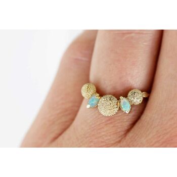 Dahlia Opal Ring Silver/Gold, 2 of 7