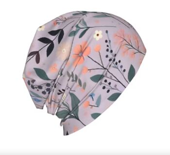 Chemo Headwear Beanie Hat Bandana Lilac Floral Flowers Super Soft, 4 of 6
