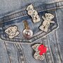 Tatty Teddy With Heart Enamel Pin Badge, thumbnail 2 of 2