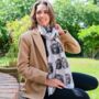 Gothic Face Halloween Print Scarf In Personalised Gift Box, thumbnail 4 of 4