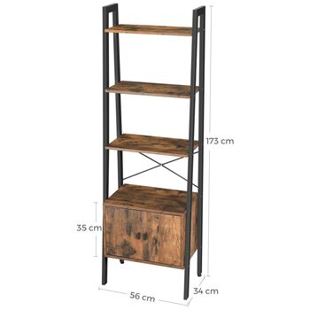 Four Tier Ladder Shelf With Cupboard, 6 of 7