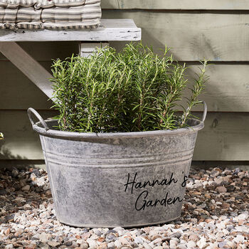 Personalised Galvanised Tub Planter, 3 of 6