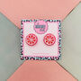 Pink Grapefruit Slice Glitter Stud Earrings, thumbnail 1 of 5