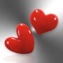 Set Of Two Red Resin Heart Pin Badges, thumbnail 3 of 8