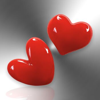 Set Of Two Red Resin Heart Pin Badges, 3 of 8